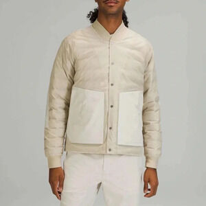 Lululemon lab Down Filled Jacket Coat Bomber Parka Quilted Cream Women's XS